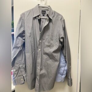 Jos a banks 15" men’s button down dress shirt black tiny checks 15 1/2 x35